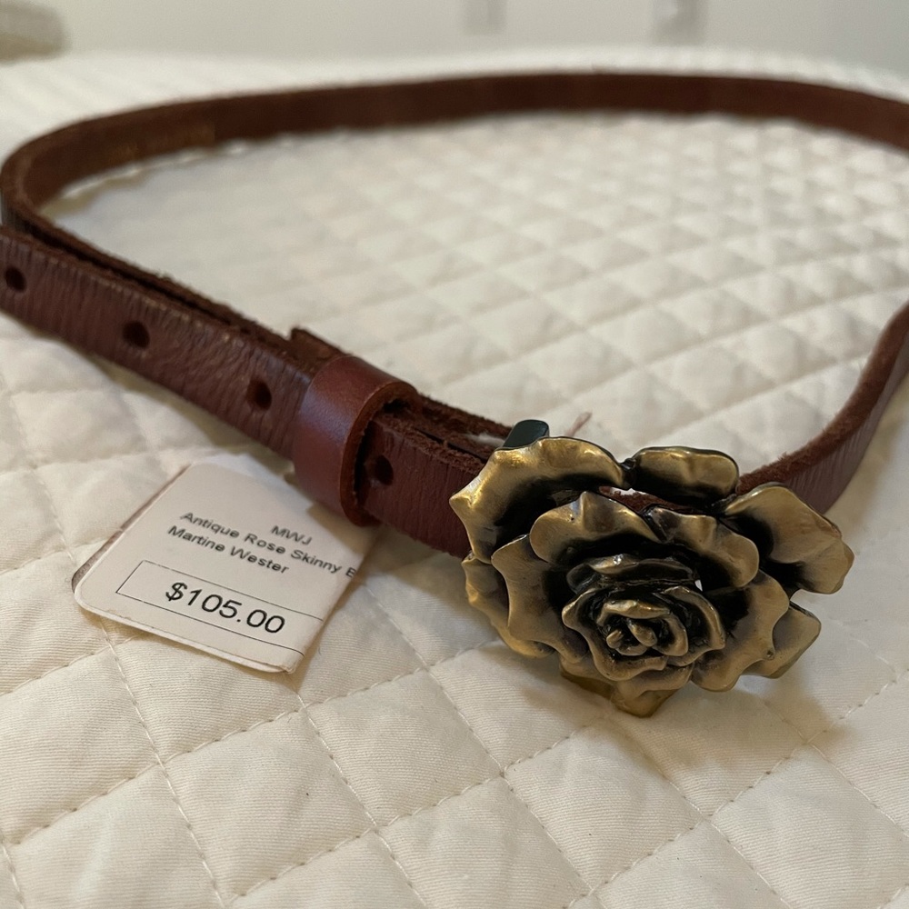 Martino Wester Antique Rose Skinny Belt in brown